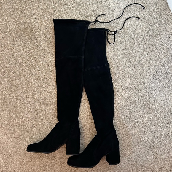 NEW Stuart Weitzman Lamd Over The Knee Suede Tie Boot - Picture 5 of 15